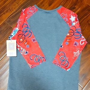LulaRoe Randy shirt, patriotic  July 4th, youth 12